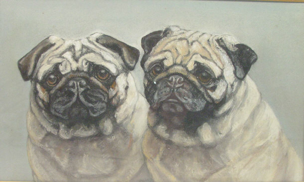 Appraisal: A Bain - Toby and Charles - Pastel study of