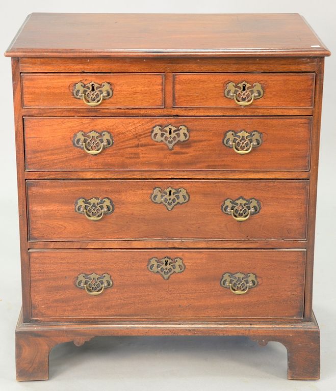 Appraisal: George III mahogany two over three drawer chest George III