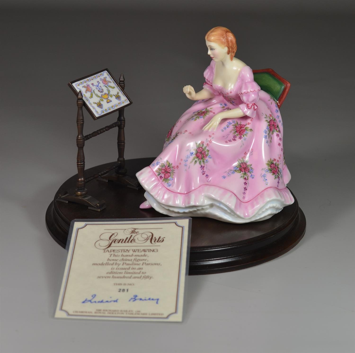 Appraisal: Royal Doulton Tapestry Weaver bone china figurine The Gentle Arts