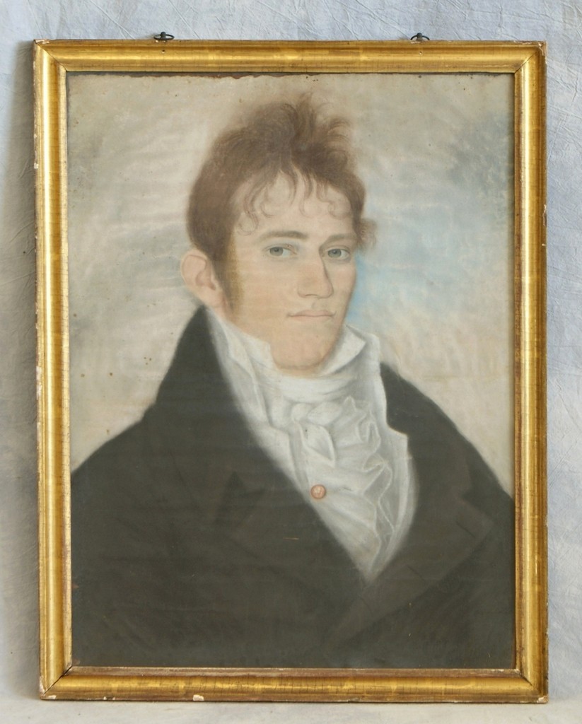 Appraisal: th c American School pastel portrait of Daniel Doughty Smith