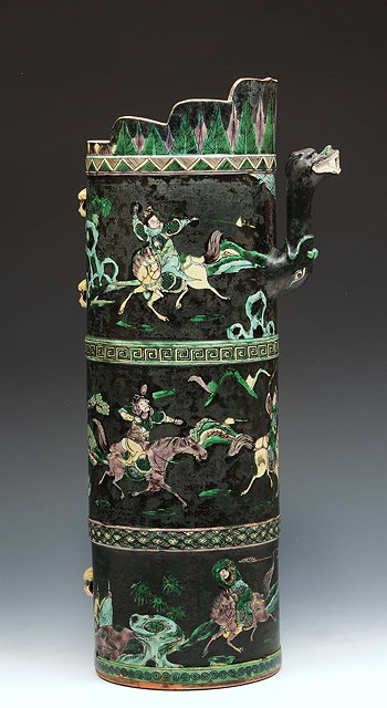 Appraisal: A Chinese Tibetan style ewer with cover th Centuryof black