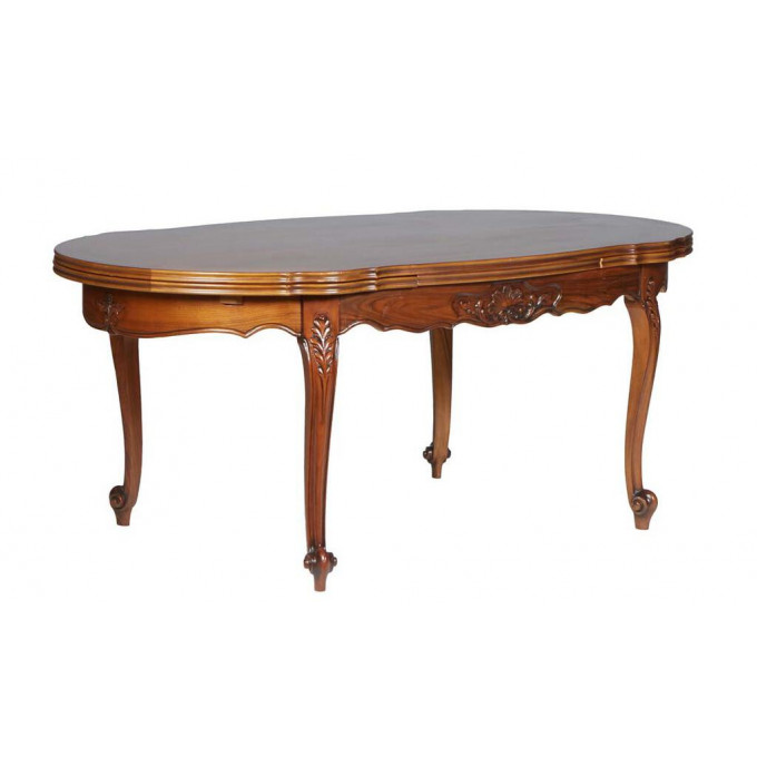 Appraisal: French Louis XV Style Carved Cherry Draw Leaf Dining Table