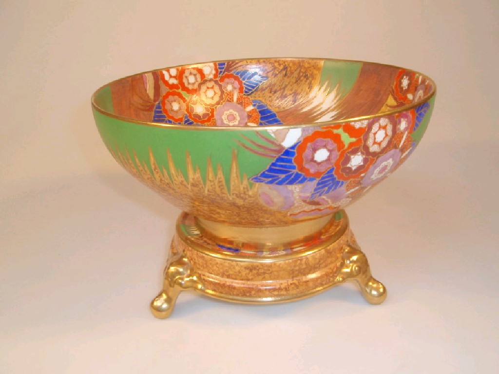 Appraisal: A Carlton ware Floral Comets circular bowl and stand pattern