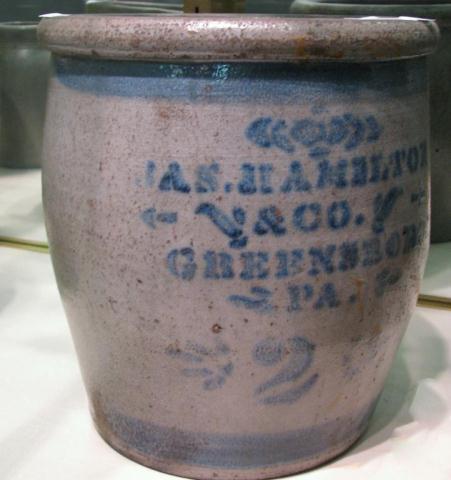 Appraisal: Two Gallon Pennsylvania Crock marked Jas Hamilton Co Greensboro PA