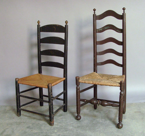 Appraisal: Two Delaware Valley ladderback dining chairs th th c