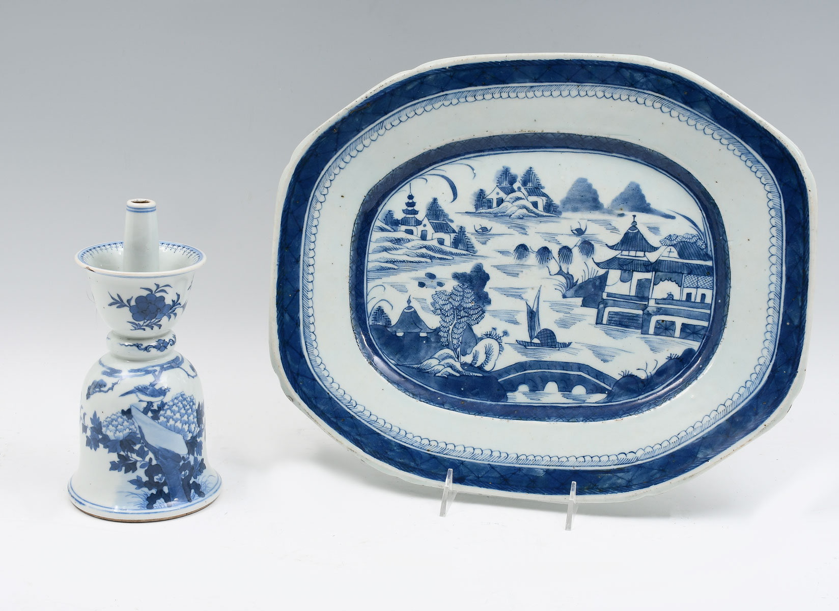 Appraisal: PC TH C CHINESE BLUE WHITE PORCELAINS Comprising - Large