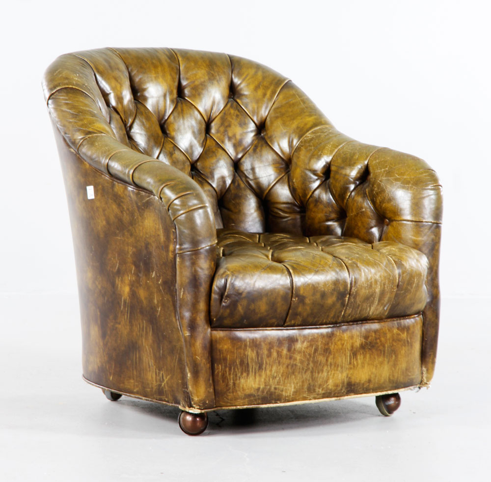 Appraisal: - Bennett for Brickell Leather Club Chair Ward Bennett for