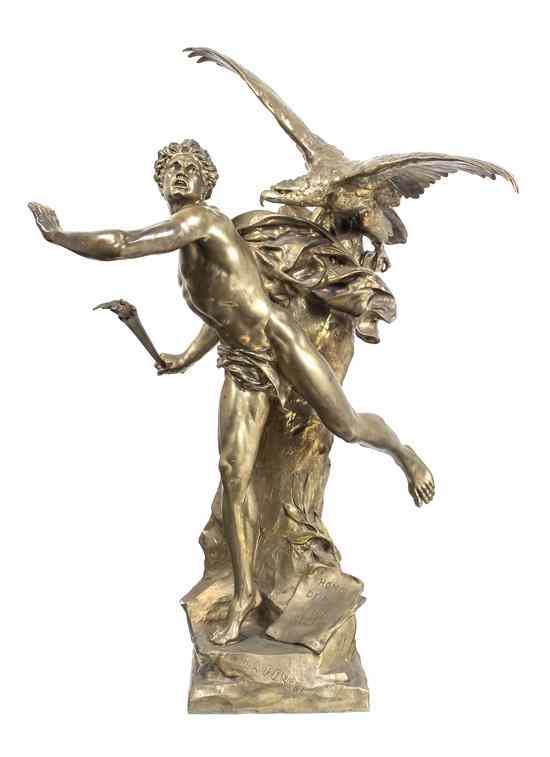 Appraisal: A French Gilt Bronze Figure after Emile Louis Picault depicting