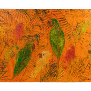 Appraisal: Hunt Slonem American b Untitled Parrots oil on canvas x