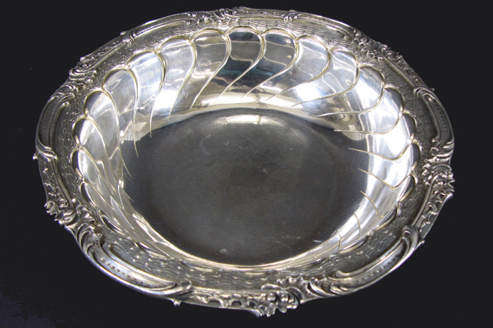 Appraisal: A HEAVY GERMAN FINE SILVER CENTER BOWL hand chased and