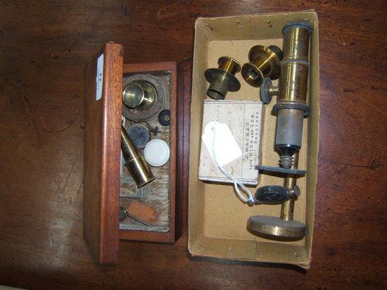 Appraisal: A LATE TH CENTURY LACQUERED BRASS 'STUDENTS' COMPOUND MONOCULAR MICROSCOPE