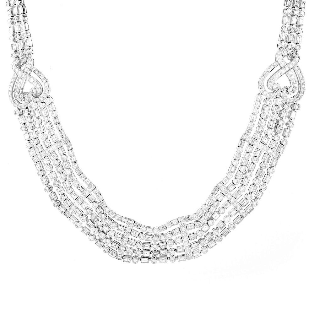 Appraisal: ct Diamond and K Gold Necklace Contemporary Carat TW Round