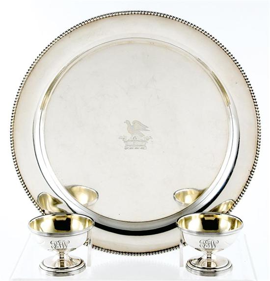 Appraisal: S Kirk Son sterling salver and salts of Southern interest