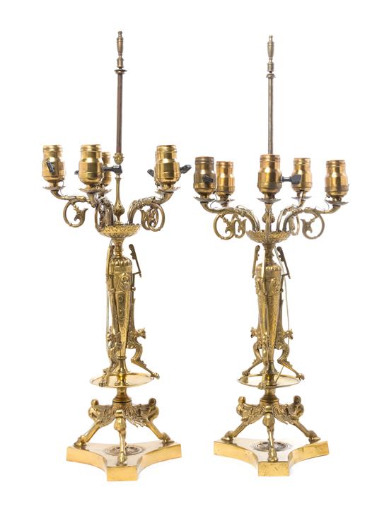 Appraisal: Sale Lot A Pair of Neoclassical Style Gilt Bronze and