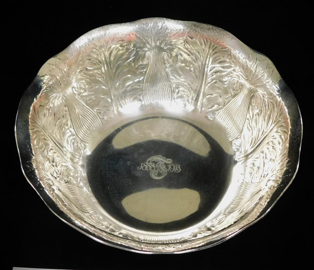 Appraisal: STERLING TIFFANY CO STERLING SILVER BOWL EARLY TH C SCALLOPED