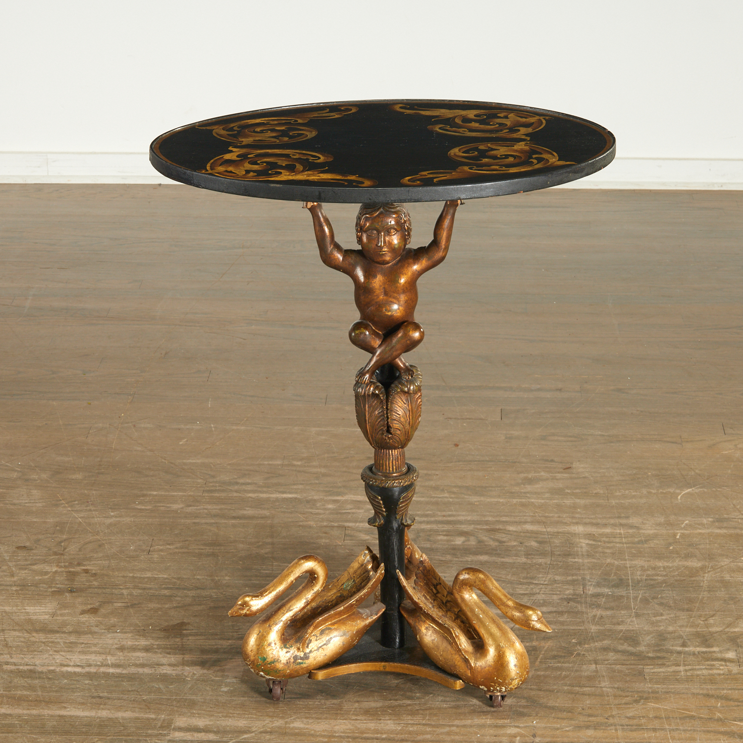 Appraisal: UNUSUAL CONTINENTAL PARCEL GILT TILT TOP TABLE th c and