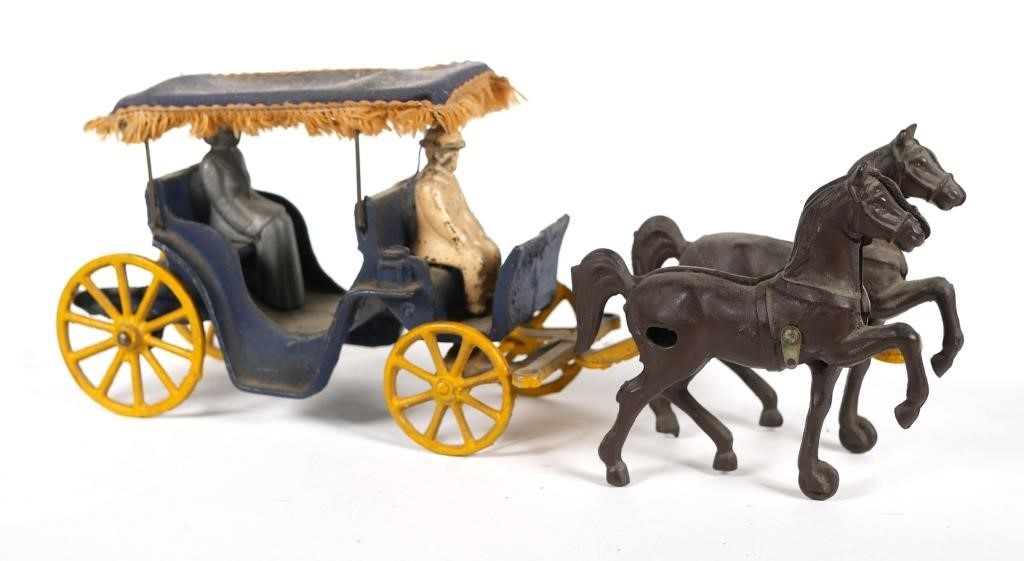 Appraisal: VINTAGE CAST IRON STANLEY HORSE AND CARRIAGE TOYVintage cast iron