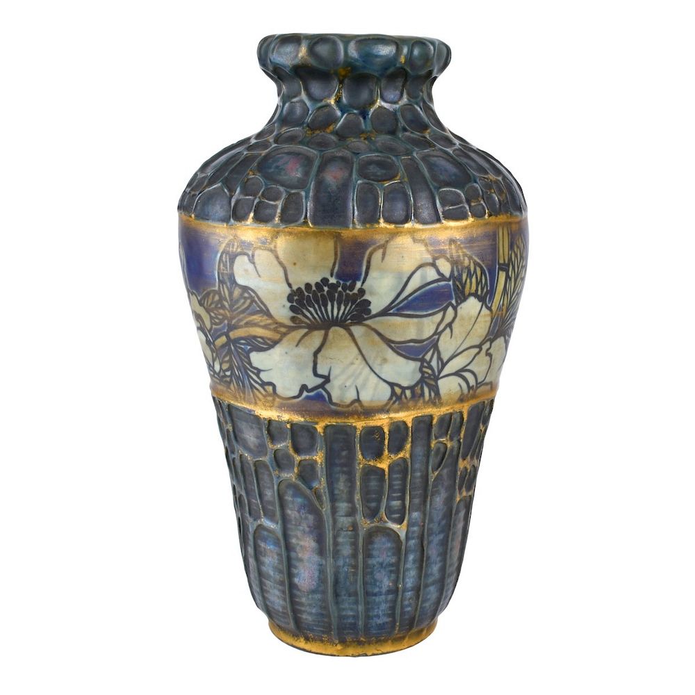 Appraisal: Amphora Honeycomb and Poppy Vase Riessner Stellmacher Kessel Turn Teplitz