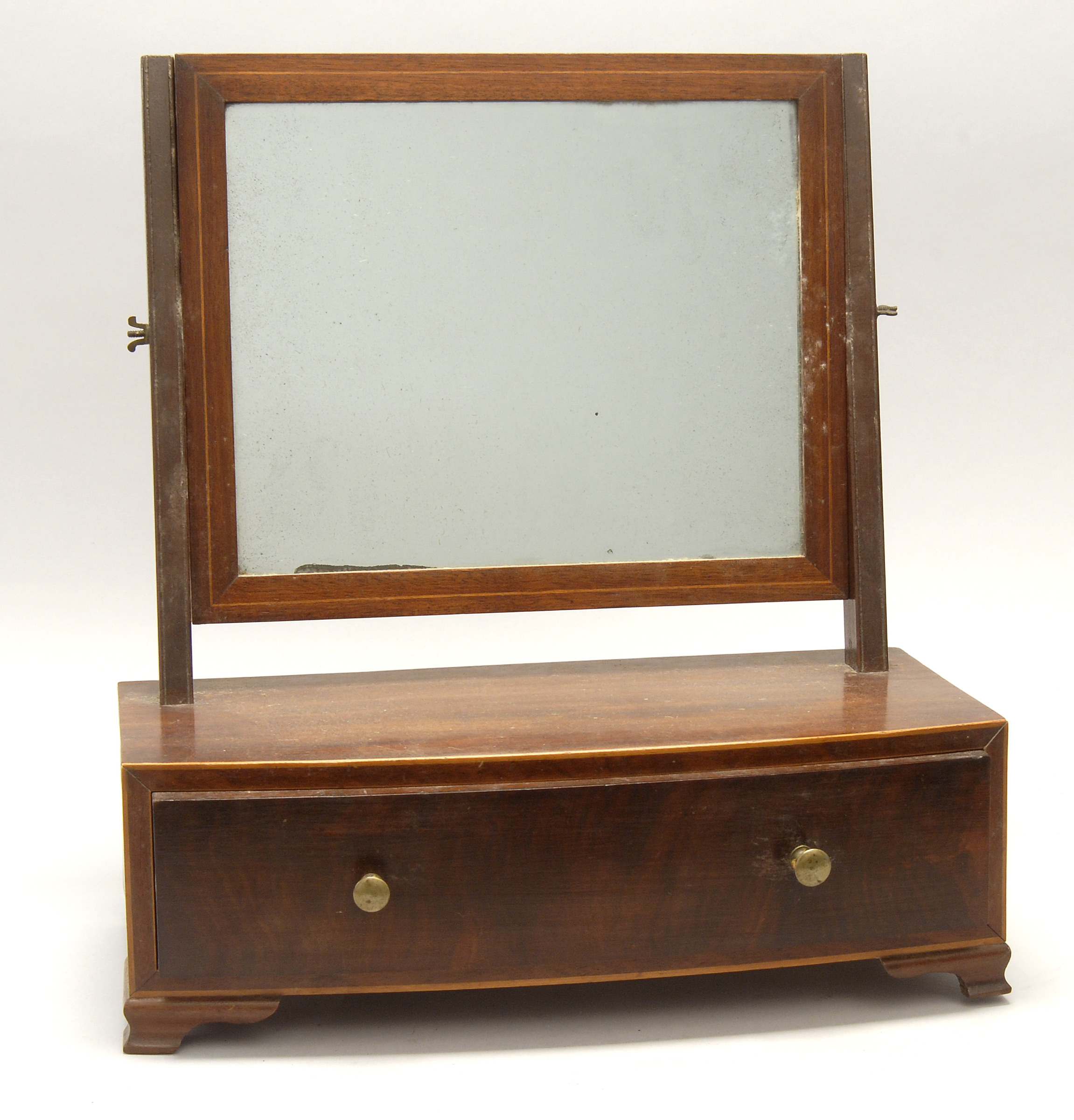 Appraisal: CIRCA AMERICAN SHAVING STAND in mahogany and mahogany veneer Bowed