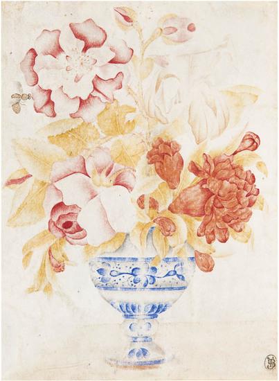 Appraisal: German School th Century Original floral still-life an arrangement of