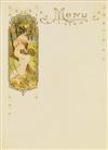 Appraisal: GASTON G RARD - ART NOUVEAU Two menu cards Circa