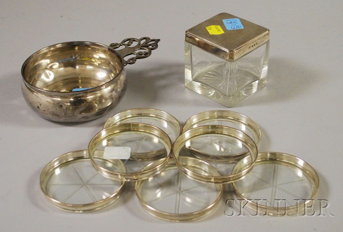 Appraisal: Three Sterling Serving and Decorative Items a Cartier porringer a