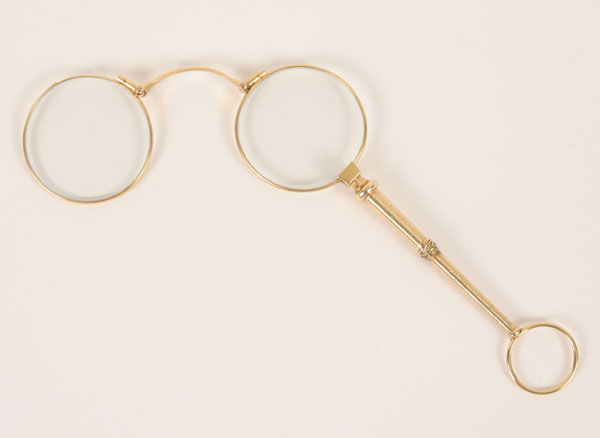 Appraisal: Yellow gold K antique lorgnette opera glasses Lenses have been