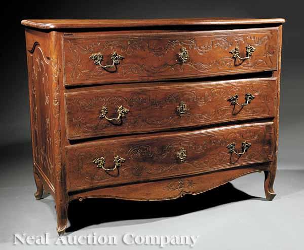 Appraisal: A Louis XV Carved Walnut Commode late th early th