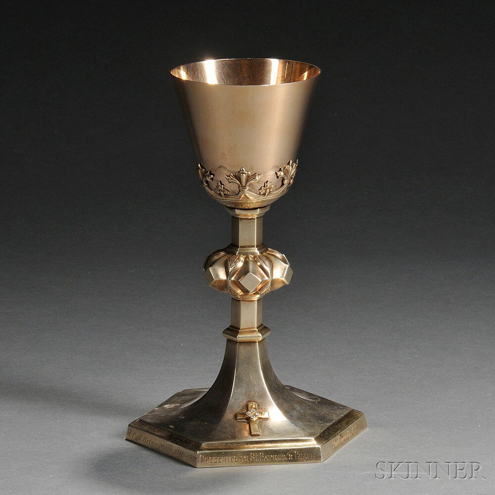 Appraisal: kt Gold and Gold-washed Sterling Silver Chalice probably America early