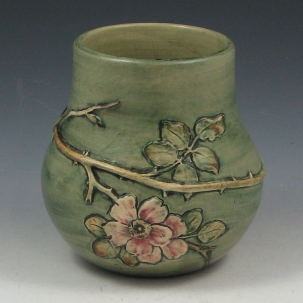 Appraisal: Weller Kenova vase with rose decoration Marked WELLER in block