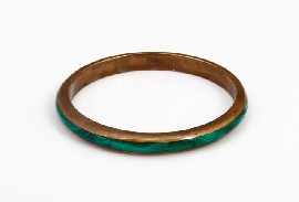 Appraisal: A metal malachite set bangle inner diameter mm