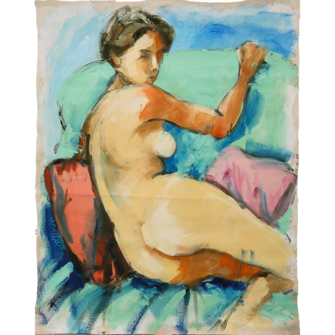 Appraisal: PAINTING RICHARD MERCHAN Richard Merchan Venezuelan b Pink Pillows oil