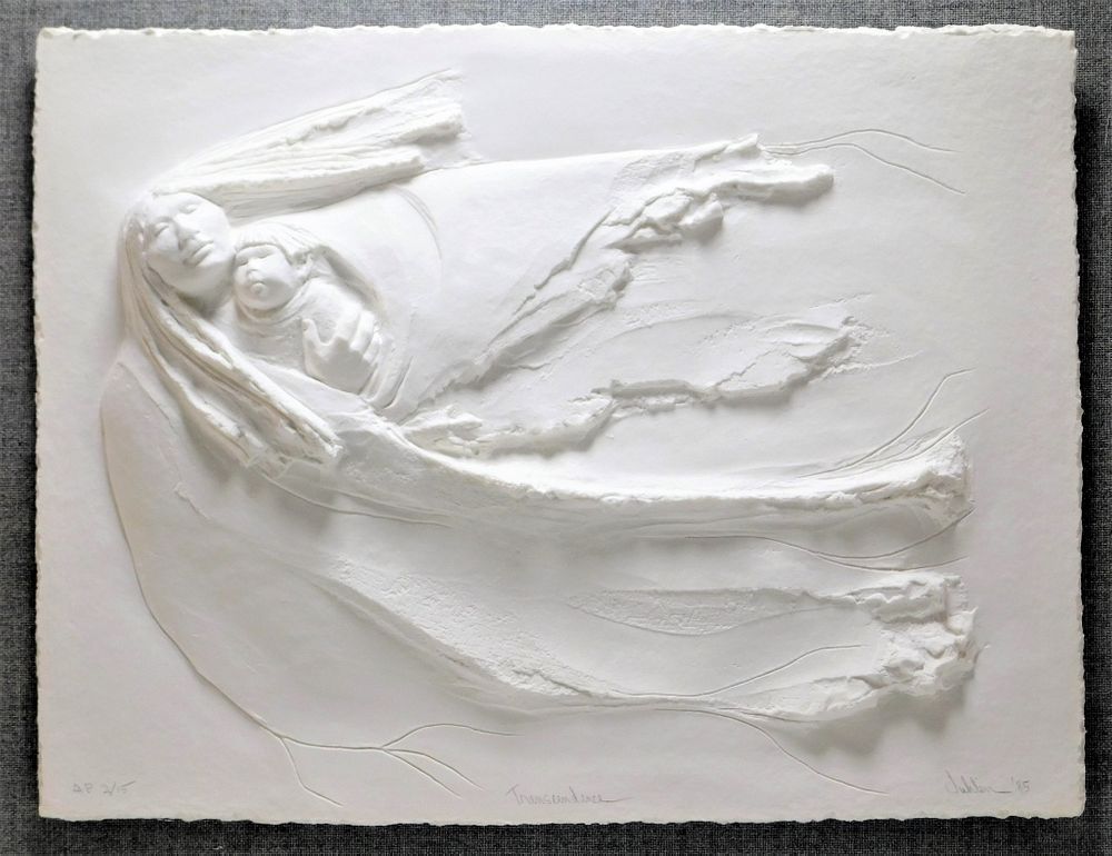 Appraisal: Jean Juhlin Native American Paper Relief Sculpture Jean Juhlin Indiana