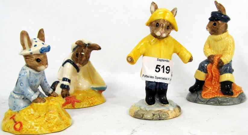 Appraisal: Royal Doulton Bunnykins Rainy Day DB Fisherman DB Sailor DB