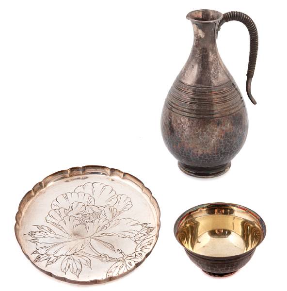 Appraisal: An Asian silver group comprising sterling set coasters with various