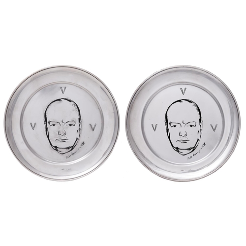 Appraisal: Two Elizabeth II silver Churchill Centenary Plates designed by Pietro