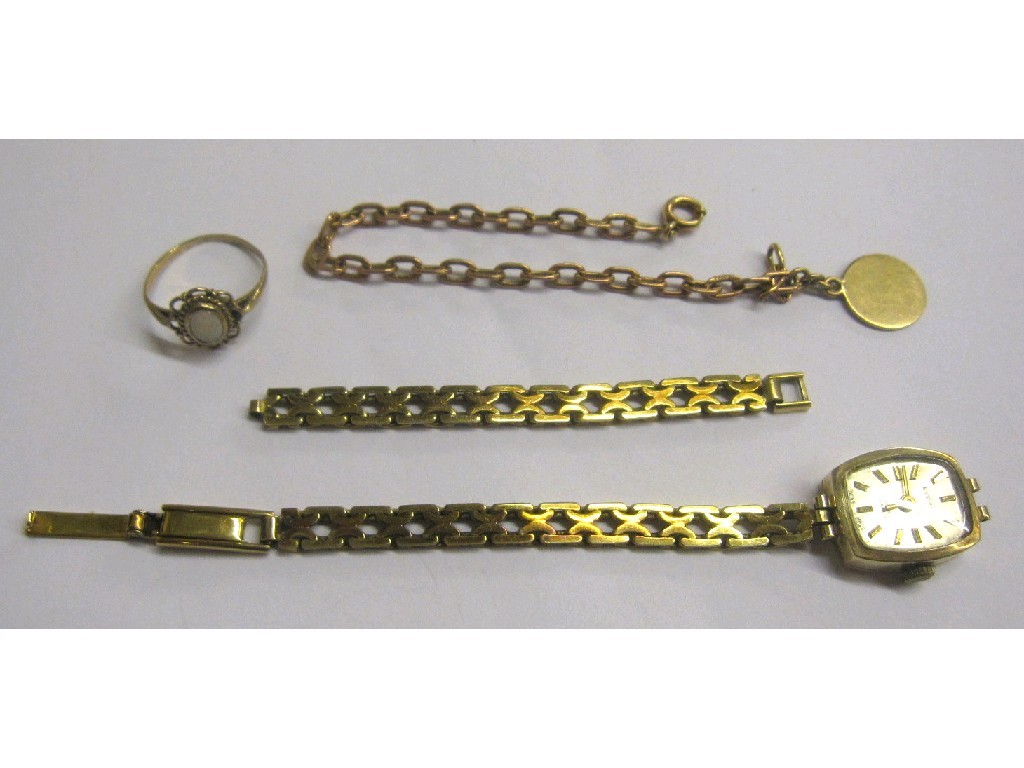 Appraisal: Lot comprising ct gold cased wrist watch with rolled gold