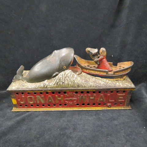 Appraisal: Cast Iron Mechanical Bank Jonah and the Whale all original