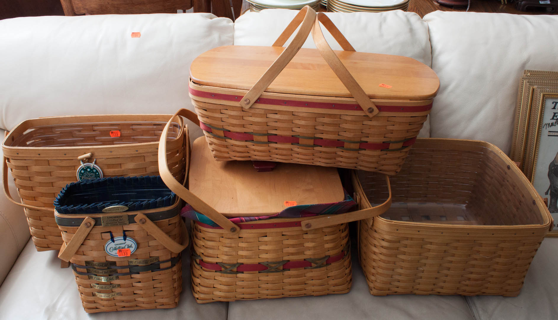 Appraisal: Five Longaberger baskets