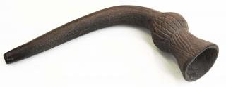 Appraisal: th c Iroquois flared pottery pipe length th c Iroquois