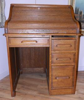 Appraisal: American Turn of The Century Oak Roll Top Desk American