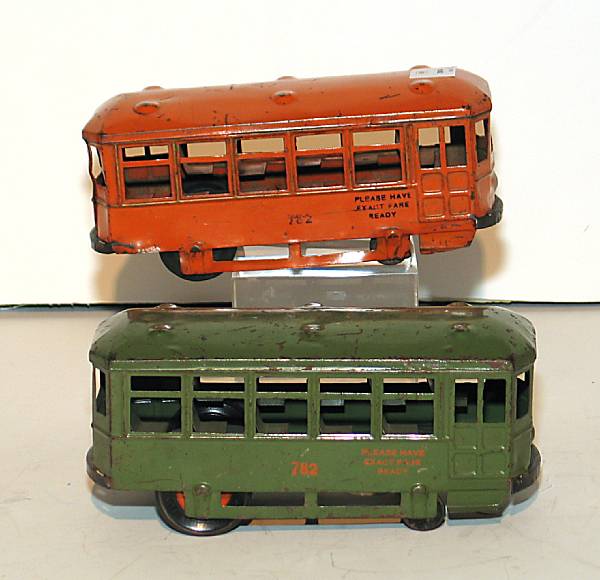 Appraisal: Kingsbury Clockwork Trolleys Two important early streetcars from Kingsbury original