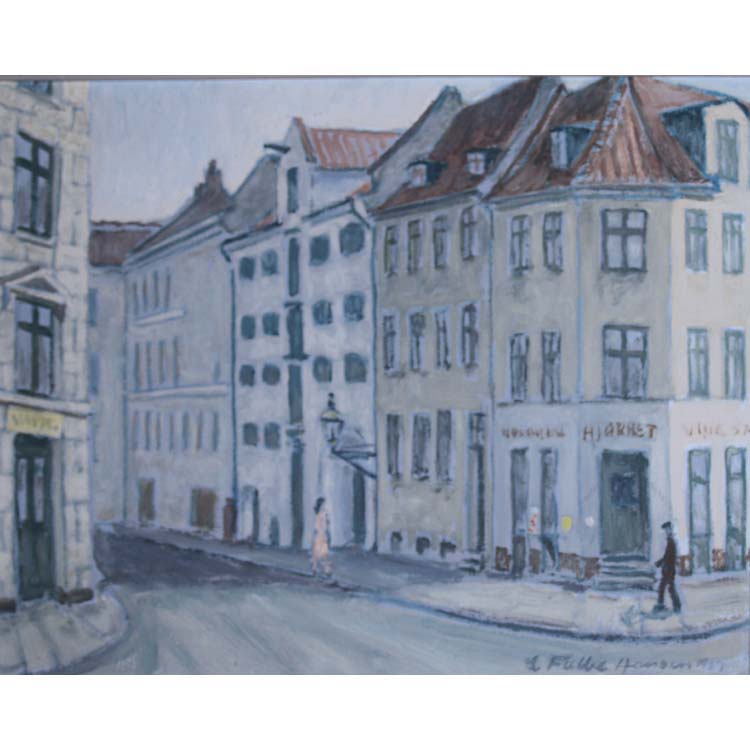 Appraisal: Carl Falbe-Hansen Danish - A Quiet City Street Signed C