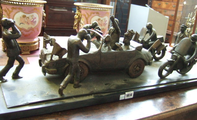 Appraisal: Catharni Stern Motorcade bronze cm long