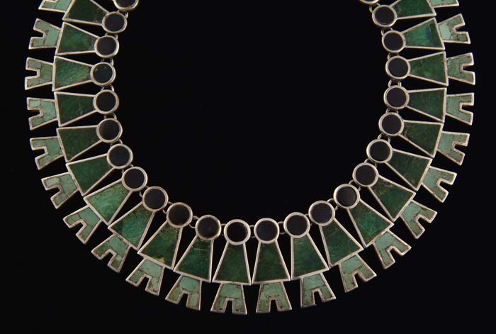 Appraisal: FINE STERLING SILVER LAPIS AND TURQUOISE NECKLACE AND EARRING SUITE