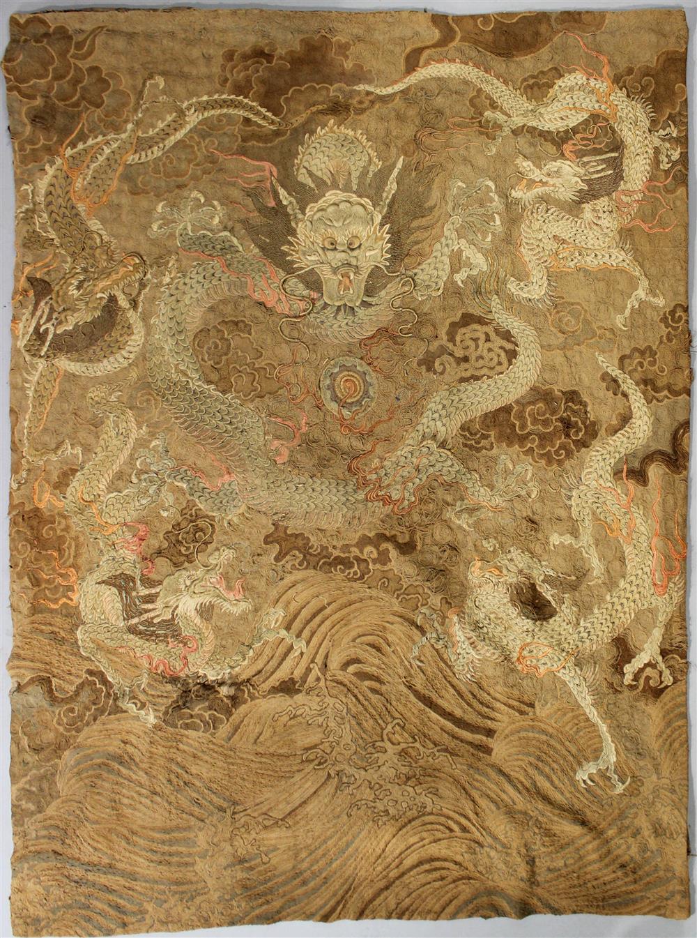 Appraisal: JAPANESE SILK AND WOOL TAPESTRY PANEL LATE TH EARLY TH