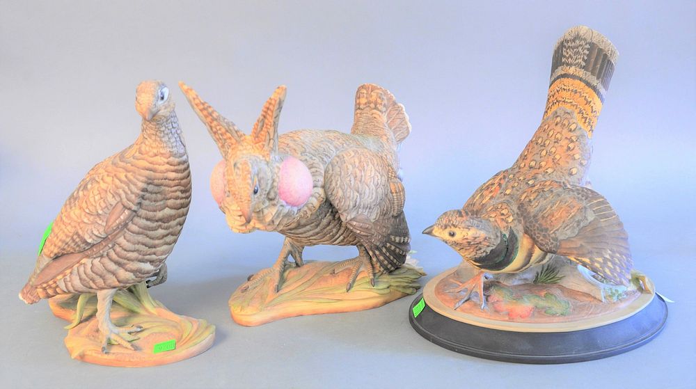 Appraisal: Three Boehm porcelain birds two titled Lesser Prairie Chickens two