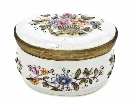 Appraisal: A Capodimonte Porcelain and Gilt Metal Mounted Table Box the