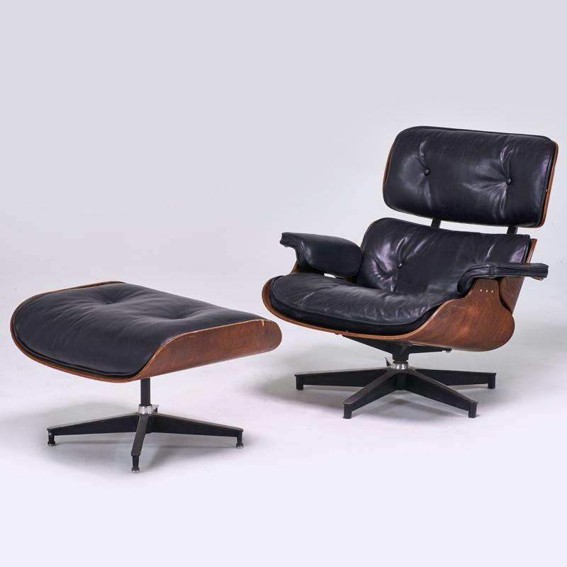 Appraisal: CHARLES AND RAY EAMES HERMAN MILLER Lounge chair and ottoman