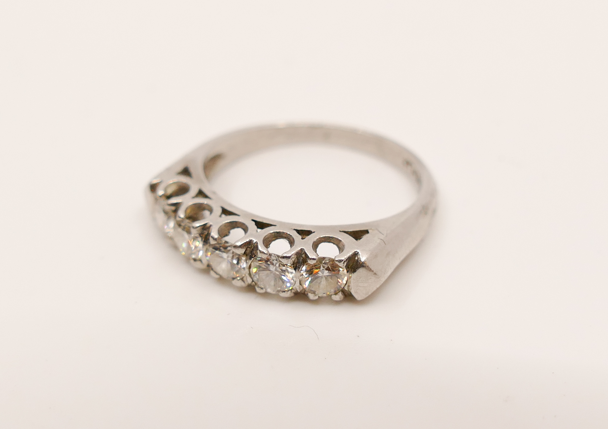 Appraisal: Art Deco Platinum Diamond Ring- Stones of mm each- g